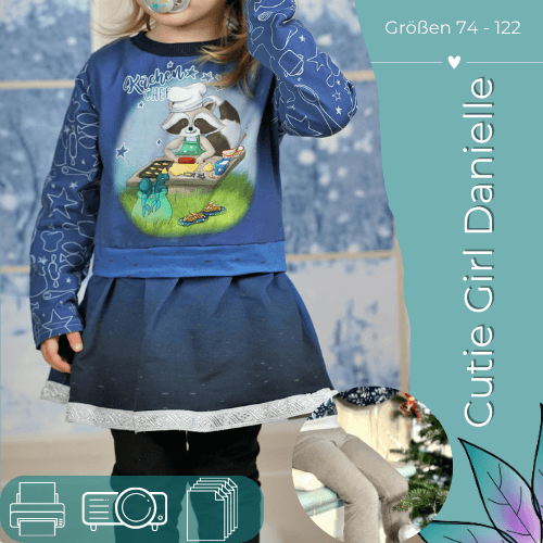 Schnittmuster Cutie Girl Danielle Gr.74-122 Oberteil - Hose - Rock - Sewando