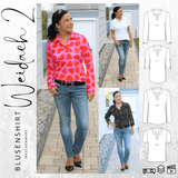Schnittmuster Blusenshirt WEIDACH 2 - Maschenware Gr. 34-54 + Videoanleitung : - Sewando