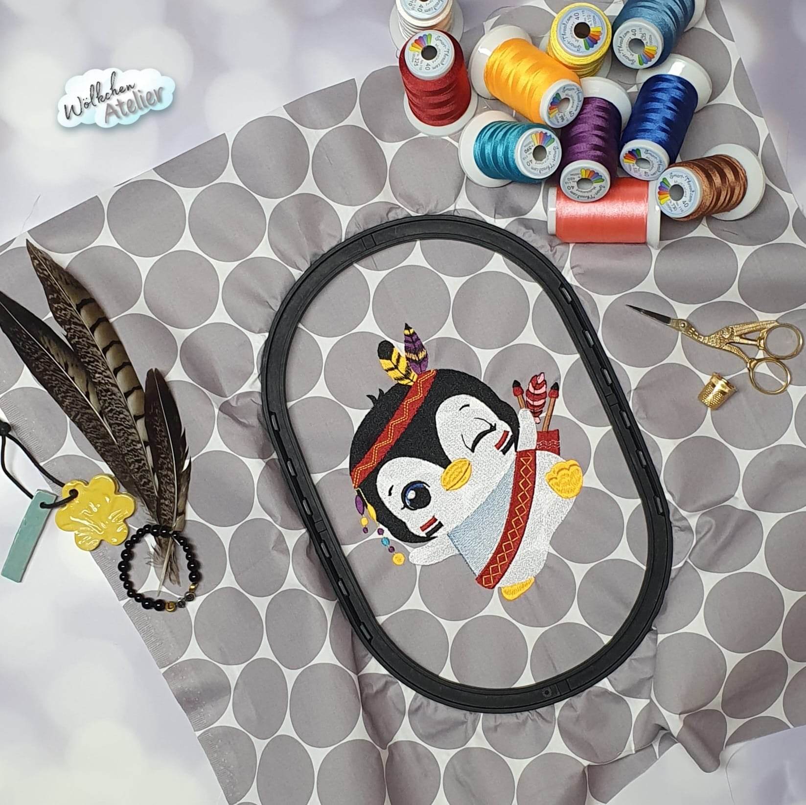 Pinguin Stickdatei – fröhliches Motiv für Kinderkleidung & Geschenke - Sewando