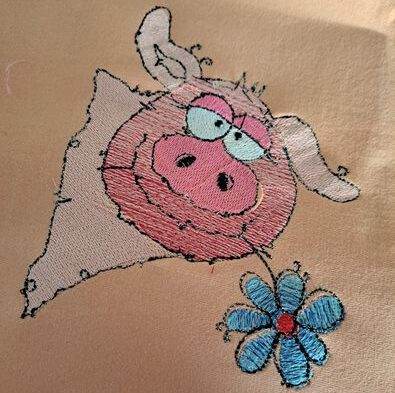 Stickdatei - Happy Stitching Schwein - Sewando