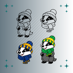 Dachs Winter Plotterdatei SVG DXF www.famafami.de Produktbild