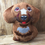 Dackel Stickdatei | Dachshund Embroidery File | ITH Plüschtier Waldi | 16x26 Rahmen | Sofort-Download