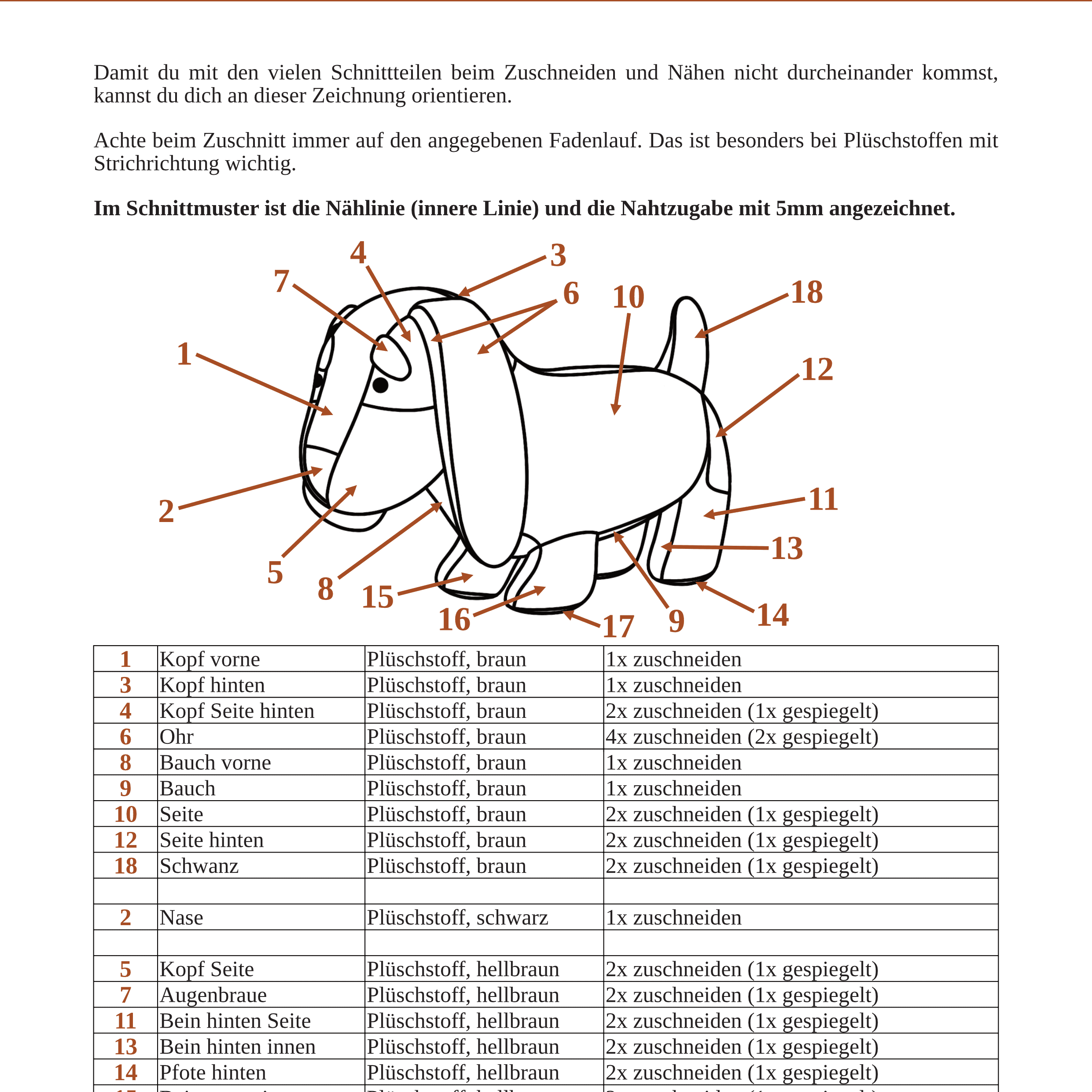 Dackel Vladi - Schnittmuster und Nähanleitung - 18cm - Sewando