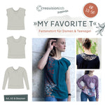 Schnittmuster Shirt mit Falten und Rückenpasse | Gr. 32-50 - Sewando