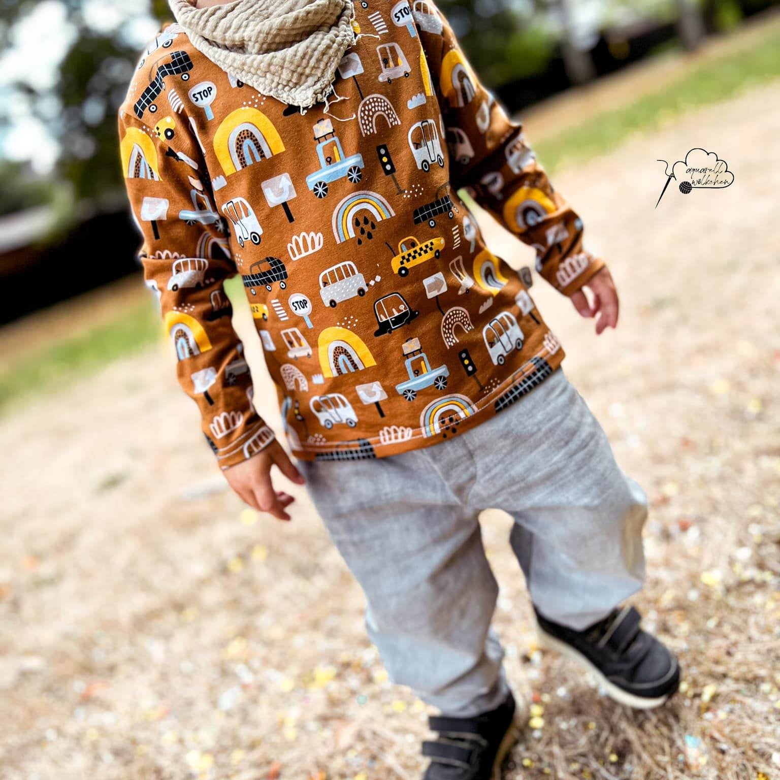 Schnittmuster Kinder Longsleeve Skjorte Gr. 56-140 - Sewando