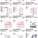 Stickdatei Set Danke Schriftzüge & Sprüche mit Tulpe - Sewando