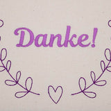 Stickdatei Set Rahmen und Schriftzüge Danke, Viel Glück, Für Euch, Für Dich, Herzlichen Glückwunsch, Frohe Weihnachten - Sewando