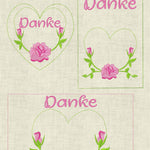Stickdatei Mug Rug Blumen Schokihülle Muttertag Set 708 - Sewando