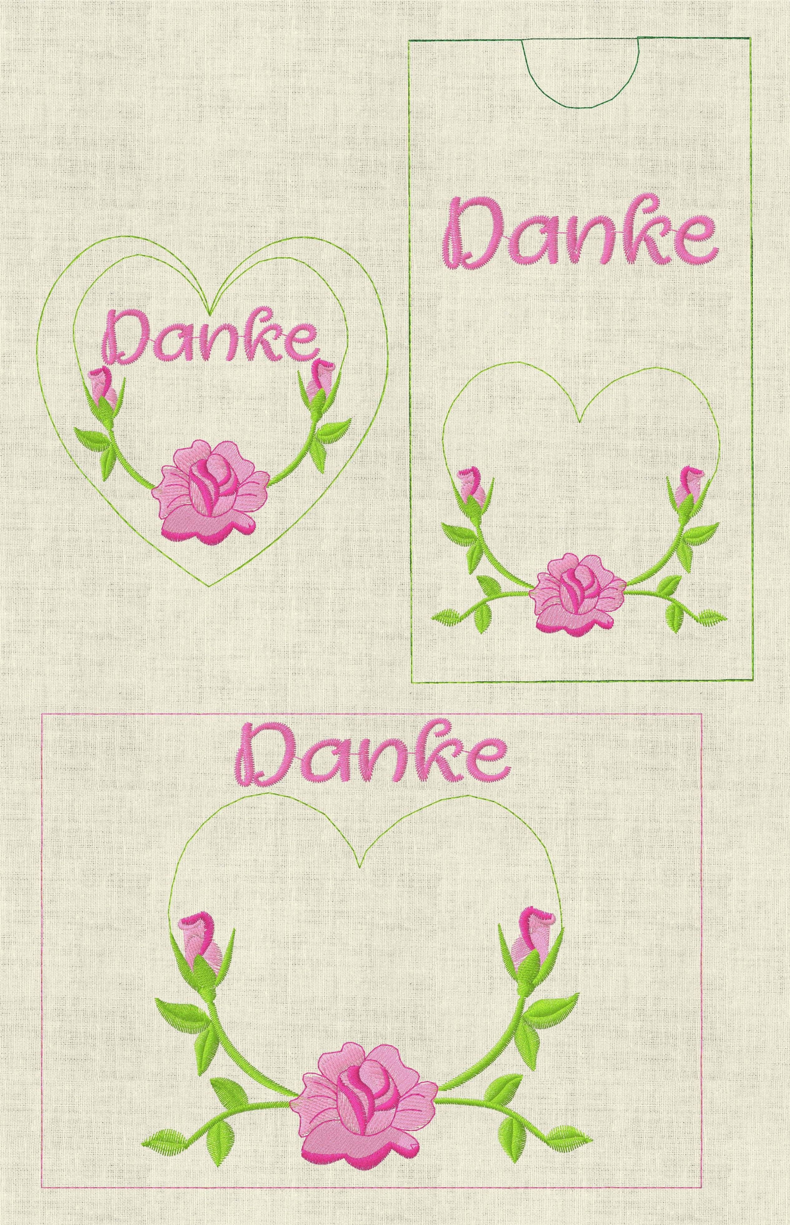 Stickdatei Mug Rug Blumen Schokihülle Muttertag Set 708 - Sewando