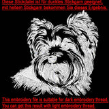 Stickdatei Applikation Yorkshire Terrier "Gizmo" - realistisch - FÜR HELLE STOFFE