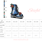 Stiefel Stickdatei – cooler Boots-Style mit floraler Attitüde für deine Stickmaschine - Sewando