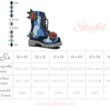 Stiefel Stickdatei – cooler Boots-Style mit floraler Attitüde für deine Stickmaschine - Sewando