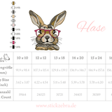 Hase Stickdatei – der stylische Schlappohr-Charmeur mit Brille für deine Stickmaschine - Sewando