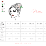 Frau Stickdatei – stilvoller Blickfang mit floraler Eleganz für deine Stickmaschine - Sewando