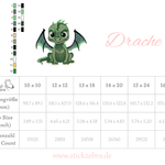 Drache Stickdatei – der freche Mini-Feuerspucker zum Verlieben für deine Stickmaschine - Sewando