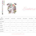 Traumhaftes Einhorn mit Blumen und Schmetterlingen – Stickdatei für deine Stickmaschine - Sewando
