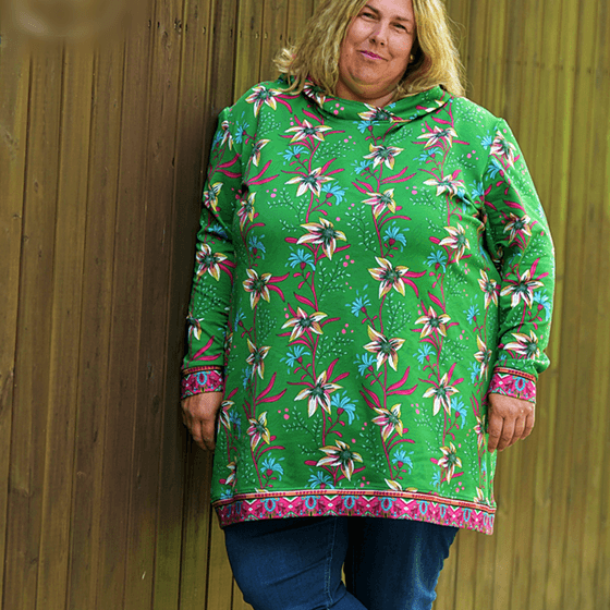 Hoody&Kleid DALINA Schnittmuster+Nähanleitung Gr. 44-58 | BU 116-155 CM : - Sewando