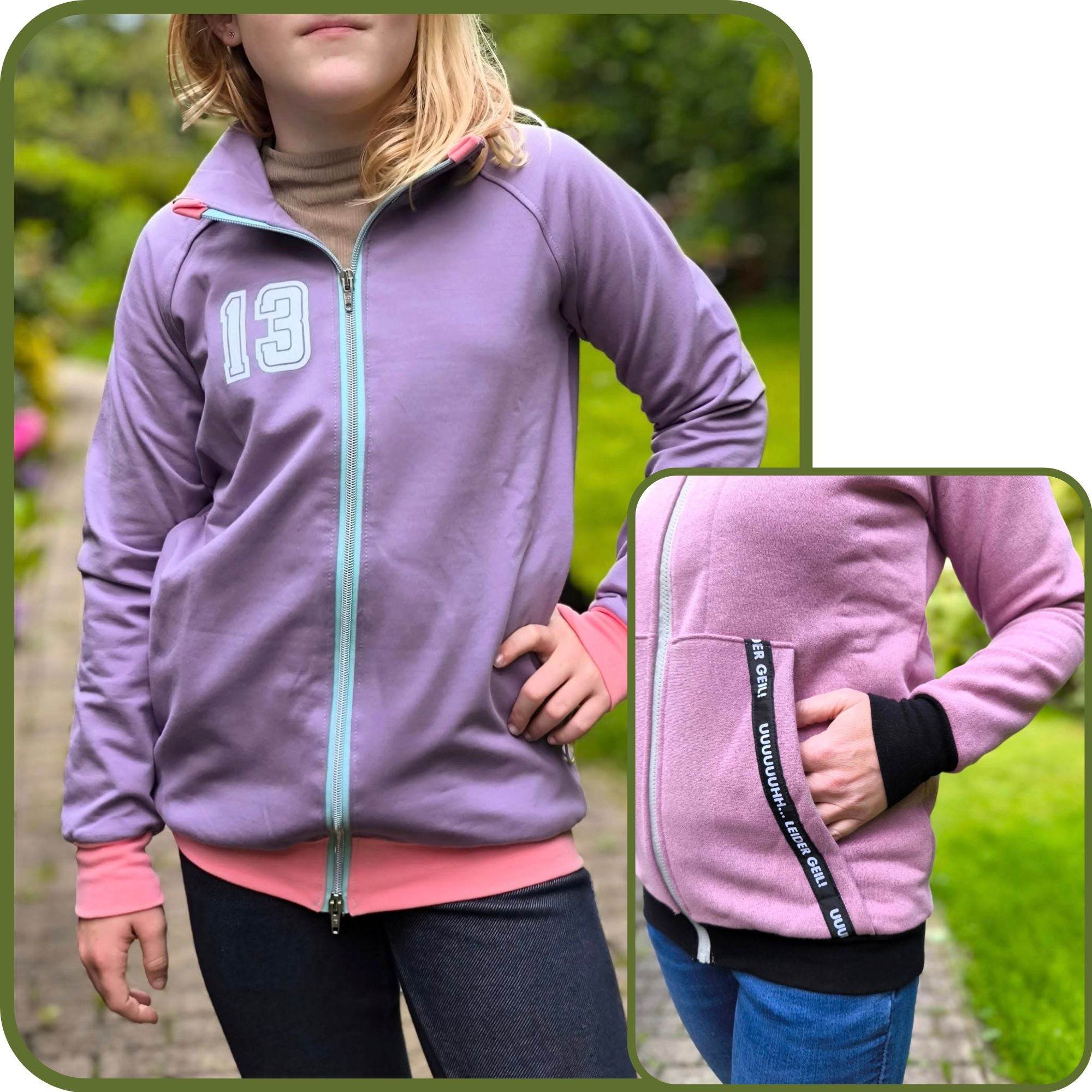 Schnittmuster Sweatjacke Curl Größen 74 bis 176 - Sewando