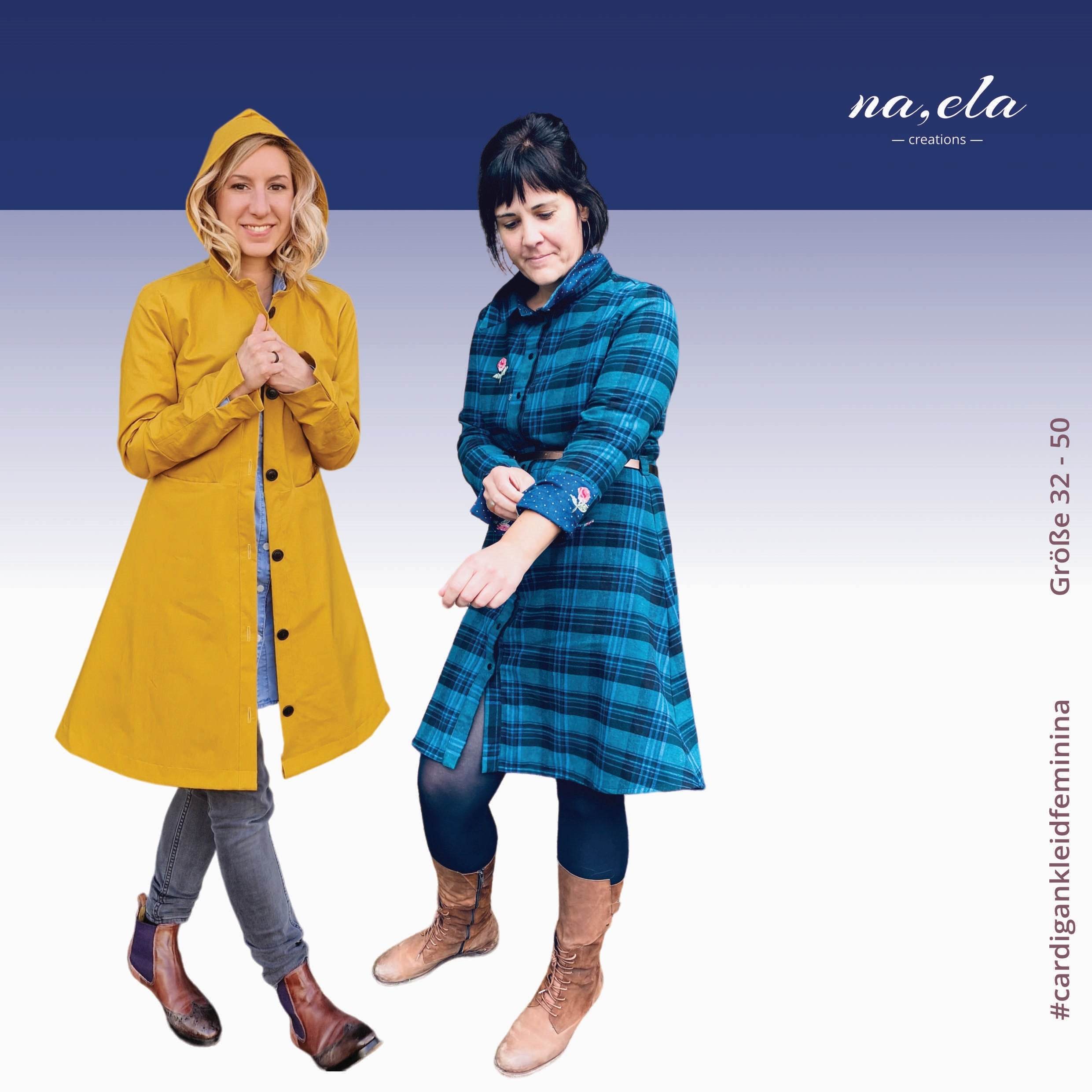 Schnittmuster Cardigankleid Feminina, Größe 32 - 50 : - Sewando