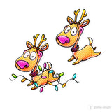 2er Digi Stamp Set "Hirsch" Drucken, Basteln Plotten