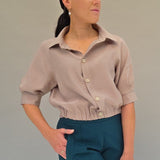 PDF Schnittmuster Bluse, Bluse mit Raglanärmel, Kragen, Knopfleiste, Schnittmuster mit Ebene, Gr. 34 -50