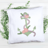 Anker Stickdatei – Maritimes Motiv mit Blumen und Seil - Sewando