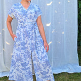 Maxikleid Schnittmuster PDF – Kleid mit V-Ausschnitt, Taschen & Schlitz | Größen 34–50