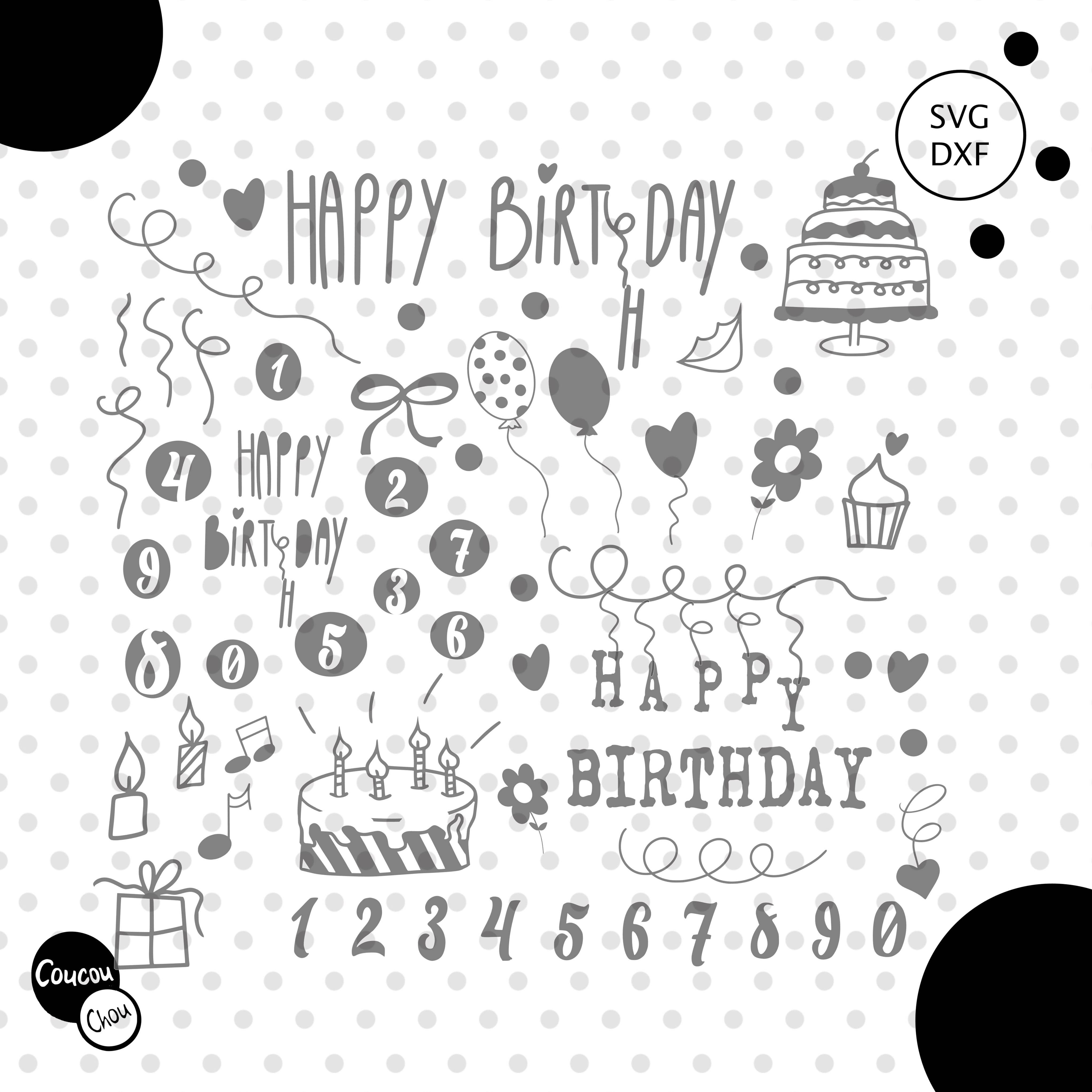 Plotterdatei Happy Birthday svg dxf - Sewando