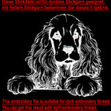 Stickdatei Cocker Spaniel  "Merle" - realistisch - FÜR HELLE STOFFE