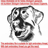 Stickdatei "Appenzeller Sennenhund Leroy" - realistisch - FÜR DUNKLE STOFFE