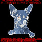 Stickdatei Applikation Chihuahua "Aage"  - realistisch - FÜR HELLE & DUNKLE STOFFE