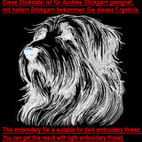 Stickdatei  Bearded Collie "Mike" - realistisch - FÜR HELLE STOFFE