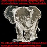 Stickdatei Applikation Elefant Baby "Rosy" - realistisch - FÜR HELLE & DUNKLE STOFFE