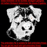 Stickdatei Border Terrier "Jacke" - realistisch - FÜR HELLE STOFFE