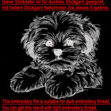 Stickdatei Shih Tzu Welpe "Lesley" - realistisch - FÜR HELLE STOFFE