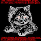 Stickdatei Katze "Cilly" - realistisch - FÜR HELLE STOFFE