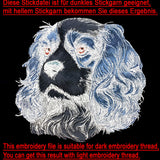 Stickdatei Applikation King Charles "Agatha" - realistisch - FÜR HELLE & DUNKLE STOFFE