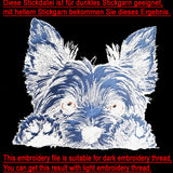 Stickdatei Applikation Yorkshire Terrier "Lucy" - realistisch - FÜR HELLE & DUNKLE STOFFE