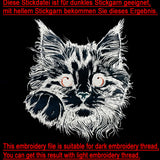 Stickdatei Applikation Katze "Tabby" - realistisch - FÜR HELLE UND DUNKLE STOFFE