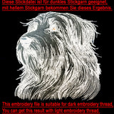 Stickdatei Applikation Bearded Collie "Mike" - realistisch - FÜR HELLE & DUNKLE STOFFE