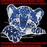 Stickdatei Applikation Leopard "Finn" - realistisch - FÜR HELLE & DUNKLE STOFFE