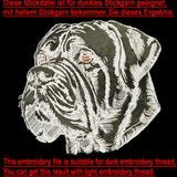 Stickdatei Applikation Mastiff "Marta" - realistisch - FÜR HELLE & DUNKLE STOFFE