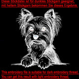 Stickdatei Yorkshire Terrier "Charly"- realistisch - FÜR HELLE STOFFE