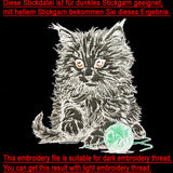 Stickdatei Applikation Katze "Shadow" - realistisch - FÜR HELLE & DUNKLE STOFFE