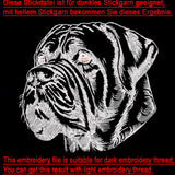 Stickdatei Mastiff "Marta" - realistisch - FÜR HELLE STOFFE