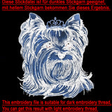 Stickdatei Applikation Yorkshire Terrier "Valeria" - realistisch - FÜR HELLE & DUNKLE STOFFE
