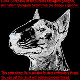 Stickdatei Bullterrier "Chiquita" - realistisch - FÜR HELLE STOFFE