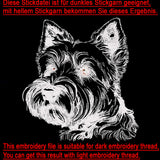 Stickdatei Cairn Terrier "Cully" - realistisch - FÜR HELLE STOFFE