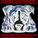 Stickdatei Applikation Staffordshire Terrier "Jan" - realistisch - FÜR HELLE & DUNKLE STOFFE