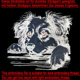 Stickdatei Applikation Australian Shepherd "Bruno"- realistisch - FÜR HELLE & DUNKLE STOFFE